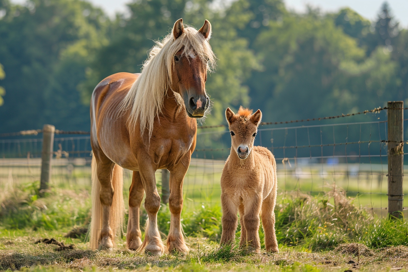 Cheval et poney côte à côte Différence cheval poney illustrée