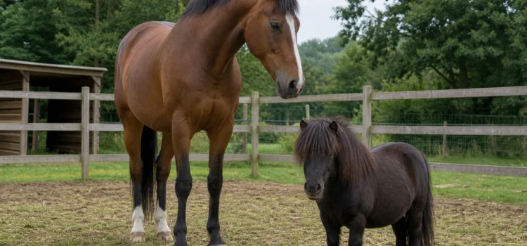 Chevaux et poneys Shetland : peuvent-ils vraiment cohabiter dans le même enclos ?