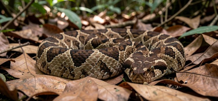 Comment la vipère du Gabon chasse-t-elle, cachée dans les feuillages ?